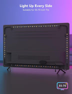 Govee TV LED Backlight, RGBIC Smart LED Strip Lights for 55-65 Inch TVs, Bluetooth and Wi-Fi APP Control, Works with Alexa & Google Assistant, Music Sync, 99+ Scene Modes, Adapter