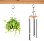 48 PCS Q-Hanger Hooks, Screw Hooks for Outdoor String Lights, Safety Buckle Design Cup Eye Hook for Hanging Christmas Lights, Plants, Mounted on Wall Ceiling, Include 1 Wing Nut Driver, Silver