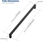 JOY DECOR 20 Pack Cabinet Handles, Black Cabinet Pulls, 12-3/5 Inch Kitchen Closet Handles Square Drawer Pulls Stainless Steel Drawer Hardware, 320mm Hole Centers