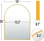 24x16 Arch Mirror Rectangle Wall Mounted Metal Frame Mirrors for Entryway Bedroom Bathroom Living Room 24 16 inch Gold
