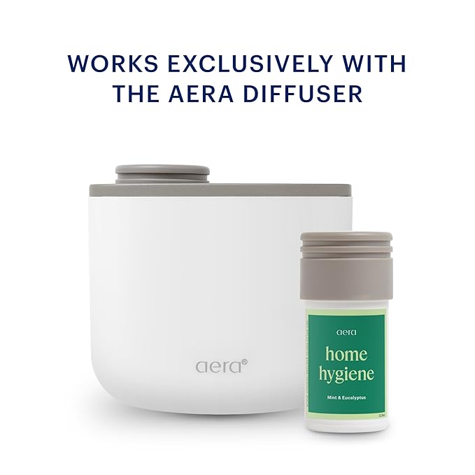 Aera Mini Home Hygiene Mint and Eucalyptus - Essential Oil for Home - Relaxing Fragrance - Notes of Orange Peel, Spearmint and Eucalyptus - Scent Refill - Capsule Size Works with Mini Diffuser