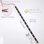 DC 12V Waterproof 1Ft 12 LED Strip Underbody Light with 6 inches Wires for Motor (White,Pack of 6)