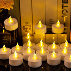 Hanzim Battery Tea Lights, 50 Pack LED Tea Light Candles 100 Hours Realistic Flickering Bulb Battery Operated Tea Lights for Seasonal Festival Celebration Electric Fake Candle in Warm Yellow