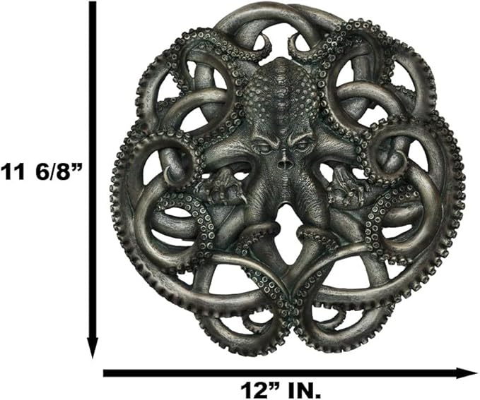 Ebros Gift Norse Viking Scandinavian Colossal Sea Monster Kraken Octopus Decorative Wall Plaque 12" Tall Hanging Decor Figurine Cephalopod Tentacles Aquatic God Myth And Legends