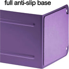 Acrimet Metal Bookends, Non-Skid Book Stand for Shelves, Heavy Duty Book Stopper, 6-7/8" H x 4" W x 4-1/2“ D, Purple, 1 Pair