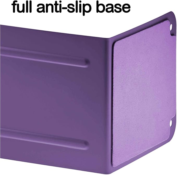 Acrimet Metal Bookends, Non-Skid Book Stand for Shelves, Heavy Duty Book Stopper, 6-7/8" H x 4" W x 4-1/2“ D, Purple, 1 Pair