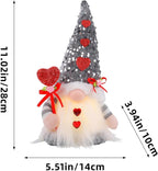 Light Up Gnome Valentine's Day Decorations Indoor Home Decor 11" Lighted Valentines Gnomes Decor Plush Scandinavian Tomte Elf Holiday Gnomes Ornaments Valentines Day Gifts for Her (3 Pcs)