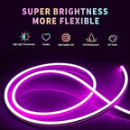 L8star Neon Strip Lights, 32.8ft/10m LED Neon Rope Lights with Remote APP Control IP65 Waterproof Flexible Neon LED Strip Lights 24V RGB LED Neon Lights for Bedroom Indoors Outdoors Decor