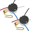 2PS Ceiling Fan Switch Zing Ear ZE-208s E89885 3 Speed 4 Wire Pull Chain Switch Fan Light Switches Replacement Part with 4 Pre-Installed Wires(Brass Chain)