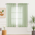 Aiyufeng Light Green Sheer Curtains 63 Inch Length 2 Panels Set for Living Room, Light Filtering Green Window Sheers Drapes for Bedroom, Each 42" W x 63" L