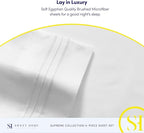 King Size Sheets - Breathable Luxury Bed Sheets with Full Elastic & Secure Corner Straps Built In - 1800 Supreme Collection Extra Soft Deep Pocket Bedding Set, Sheet Set, King, White