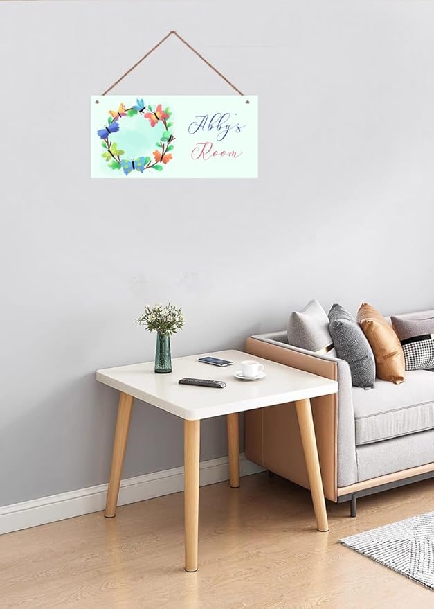 Personalized Sign Butterfly Sign For Girls Room Farmhouse Decor Butterflies Wall Art Home Decor For Kids Room,Custom Name Door Art Decor Decorative Plate for Boys Bedroom
