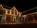 25 Foot C9 Multi Ceramic Christmas String Light Set - Opaque Bulbs - Roofline Light String - Green Wire