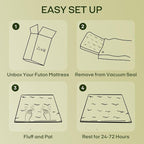 ZonLi Japanese Floor Futon Mattress Twin Size 75"x 39", 100% Cotton Cover 4'' Thicken Tatami Mattress, Foldable Sleeping Pad, Portable Dormitory Tatami Mat, Roll Up Floor Lounger Bed for Adult