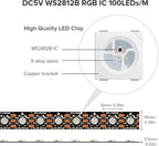 SEZO WS2812B LED Strip Light 3.3FT 100LEDs DC5V Individual Addressable LED Strip SMD5050 RGB 100Pixel Dream Color Programmable LED Light Strip Flexible IP30 Non-Waterproof Black PCB