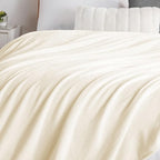 Walensee Fleece Blanket Plush Throw Fuzzy Lightweight (XL-Twin Size 66x90 Cream) Super Soft Microfiber Flannel Blankets for Couch, Bed, Sofa Ultra Luxurious Warm and Cozy for All Seasons
