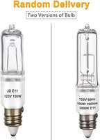 4 Pack JDE11 Bulb,120V 100W Halogen Candelabra Bulbs,T4 Mini Base JD E11 Bulb ,Dimmable 2700K Warm White（Replacement E11 LED bulb,for Chandeliers,Candelabra,Ceiling Fan, Table Lamps, Cabinet Lighting