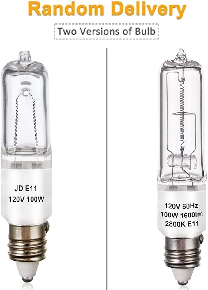 4 Pack JDE11 Bulb,120V 100W Halogen Candelabra Bulbs,T4 Mini Base JD E11 Bulb ,Dimmable 2700K Warm White（Replacement E11 LED bulb,for Chandeliers,Candelabra,Ceiling Fan, Table Lamps, Cabinet Lighting