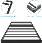Twin Box Spring Bed Base 2 Inch, Low Profile Metal Boxspring Twin Bunkie Board 2 Inch, 2000 Lbs Max Weight Capacity Mattress Foundation, Noise-Free, Easy Assembly