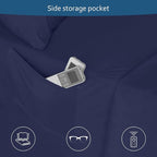 Deep Pocket Twin Sheets Set for Kids Air Mattress - Extra Deep Pocket Twin Sheet Sets - 3Pcs Side Storage Pocket Fitted Sheet & Pillowcases Easily Fits 16in to 24in Pillow Top Bed Mattress - Navy Blue
