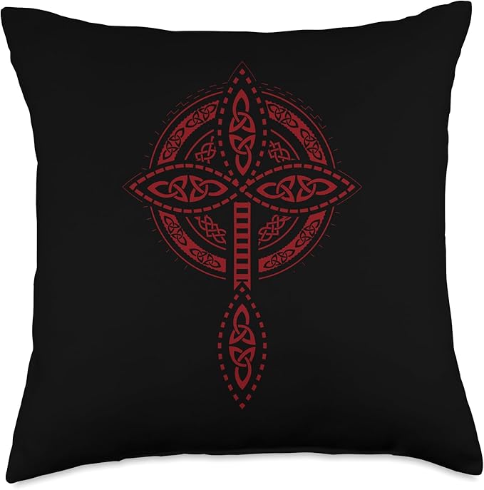 Nordic Scandinavian Legends Old Norse Mythology Celtic Cross Throw Pillow