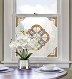 Artificial White Phalaenopsis Orchid Flower Arrangements Faux Orchid Flower in Silver Pot Orchid Centerpiece for Dining Room Table