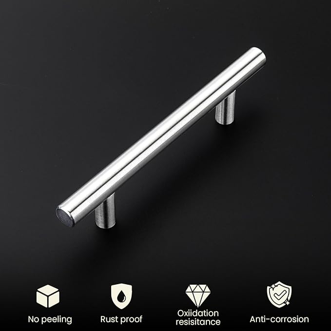 homdiy Brushed Nickel Cabinet Pulls Cabinet Handles 200 Pack, 3-1/2in(90mm) Center to Center Dresser Drawer Handles Silver Drawer Pulls for Kitchen, Bedroom, Bathroom