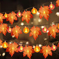 3 Pack Thanksgiving Decorations Fall Garland with Pumpkin Lights & Enlarged Maple Fall String Lights Pumpkin Decor, 30Ft 60LED Waterproof Battery Operated Christmas Fall Thanksgiving Decor for Home