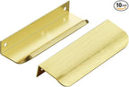 Ravinte Hardware 10 Pack Gold Cabinet Handles, 4.75 Inch (120mm) Finger Edge Pulls, 3.75 Inch Hole Center, Finger Pulls for Cabinets