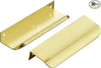 Ravinte Hardware 30 Pack Gold Cabinet Handles, 4.75 Inch (120mm) Finger Edge Pulls, 3.75 Inch Hole Center, Finger Pulls for Cabinets