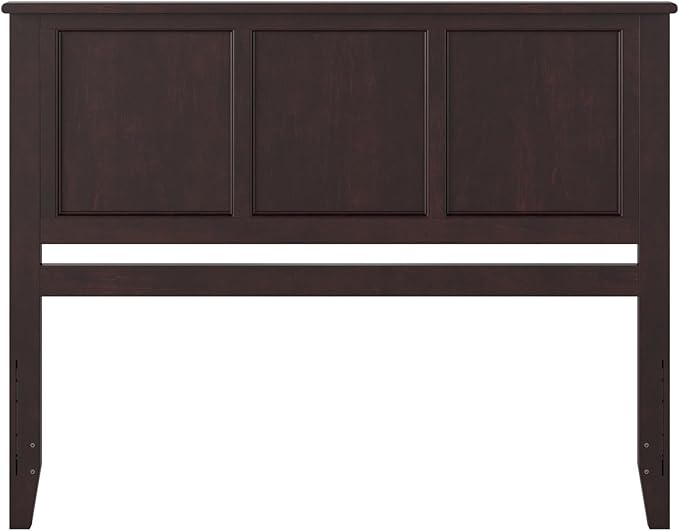 AFI, Madison Queen Solid Wood Panel Headboard with Attachable Charger, Espresso