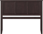 AFI, Madison Queen Solid Wood Panel Headboard with Attachable Charger, Espresso