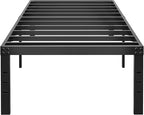 ALDRICH 18 Inch Metal Twin Bed Frame - Black Basic Steel Slats Platform, Easy Assembly Heavy Duty Noise Free Bedframes, No Box Spring Needed