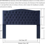 24KF Upholstered Tufted Button Linen Fabric Headboard,Comfortable Fashional Headboard Queen/Full Size,Navy Blue