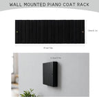 Coat & Hat Hooks Wall Mount with Key Holder, Wall Mounted Coat Rack with 9 Retractable Hangers, Solid Wood Slim Key Holder for Entryway Decor, 17in Natural Finish
