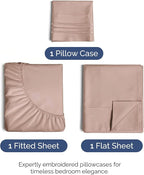 Twin XL Size 3 Piece Sheet Set - Comfy Breathable & Cooling Bed Sheets Set - Hotel Luxury Bedding for Women, Men, Kids, Teens, Boys & Girls - Deep Pockets, Ultra-Soft, Wrinkle Free - Oeko-Tex - Mauve