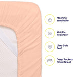 6 Piece Bed Sheet Set, Twin, Peach