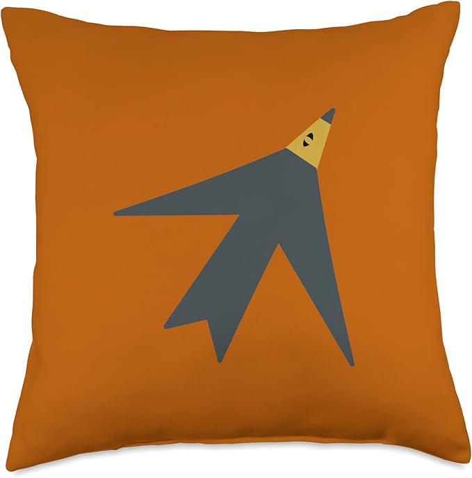 Cute Scandinavian Animals Designs Chic Scandinavian Bird Minimalism Throw Pillow, 18x18, Multicolor