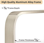 24"x36" Brushed Nickel Bathroom Vanity Mirror for Over Sink, Rounded Rectangle Silver Metal Frame Mirror for Wall, Living Room, Entryway, Vertical or Horizontal