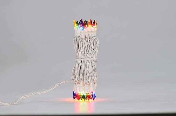 Brite Star 100 Count Mini String Christmas Lights, Multi - 22 feet Indoor/Outdoor Christmas Tree Lights with White Wire (Set of 2)