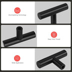homdiy Black Cabinet Handles 20Pack Single Hole Kitchen Drawer Pulls and Knobs Stainless Steel Cabinet Hardware for Bathroom, Cupboard