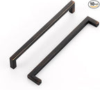 Ravinte 10 Pack Solid Kitchen Cabinet Handles Oil Rubbed Bronze Cabinet Pulls Slim Drawer Pulls with 6-1/4 Inch Hole Center Square Bar Kitchen Cabinet Hardware