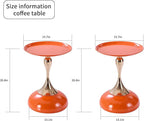 Sleek Hourglass Side Table - Stylish Modern Design Perfect for Living Rooms, Cafes, Dining Areas, Bedrooms, and Outdoors - Chic Decorative Accent (2, Hermes Orange)
