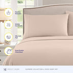 1800 Thread Count Sheet Set – Soft Egyptian Quality Brushed Microfiber Sheets – Luxury Bedding Set with Flat Sheet, Fitted Sheet, 2 Pillow Cases, Queen
