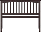 AFI, Mission King Solid Wood Headboard with Attachable Charger, Espresso