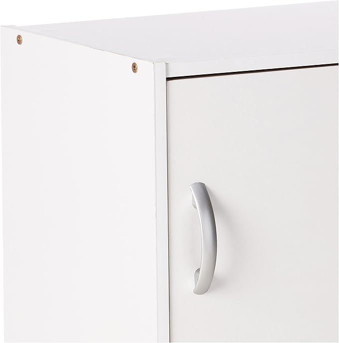 Hodedah Heavy Duty Engineered Wooden 3 Door Enclosed Multipurpose Storage Cabinet with Included Hardware for Easy Assembly, White