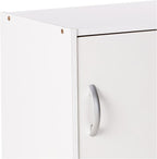 Hodedah Heavy Duty Engineered Wooden 3 Door Enclosed Multipurpose Storage Cabinet with Included Hardware for Easy Assembly, White