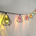 Vigdur Lantern String Lights - Muiticolor Deorative String Lights with 10 LED Bulbs Connectable, Indoor String Light for Bedroom Party Holiday Cottagecore Decor