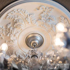12 1/2"OD x 3 7/8"ID x 3/4"P Bradford Ceiling Medallion (Fits Canopies up to 6 5/8"), Hand-Painted Frost