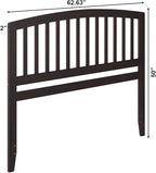 AFI Richmond Queen Size Headboard with Attachable Charger in Espresso